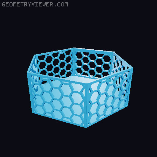 HSW hexagonal baskets v2 with full bottom 3D model thumbnail