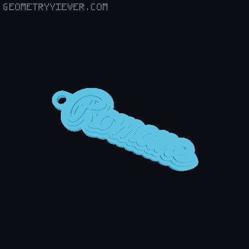 Customizable name keychain / tag 3D model thumbnail