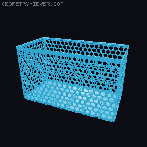 Gridfinity Hex Bins Light all sizes 3D model thumbnail
