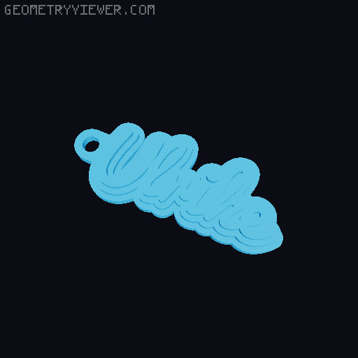 Customizable name keychain / tag 3D model thumbnail