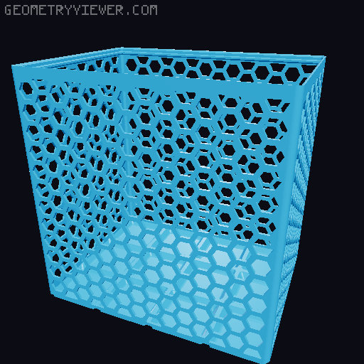 Gridfinity Hex Bins Light (rotated grid) all sizes 3D model thumbnail