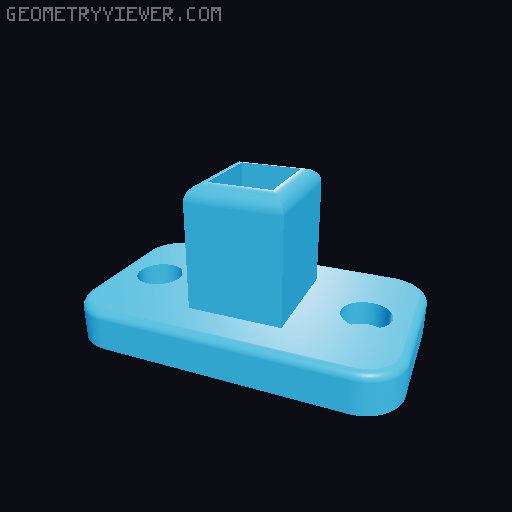 Extrusion Mount 3030 M3 for Light Bars 3D model thumbnail