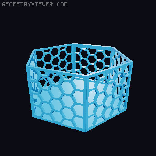 HSW hexagonal baskets v2 with full bottom 3D model thumbnail