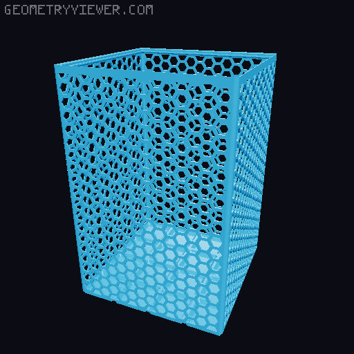Gridfinity Hex Bins Light (rotated grid) all sizes 3D model thumbnail