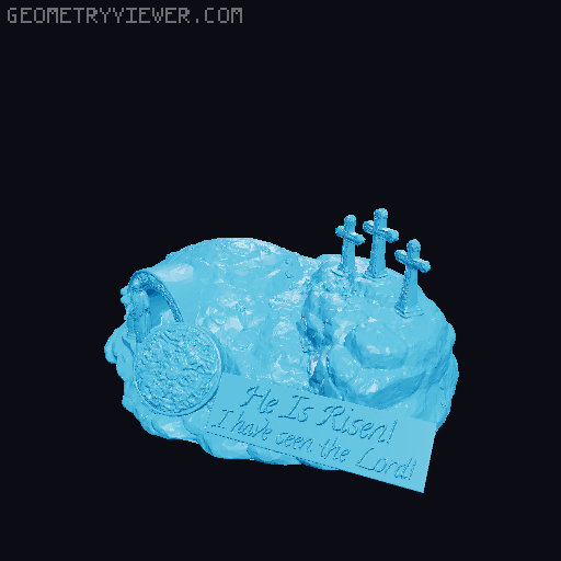 Mary and Jesus at the tomb 3D model thumbnail