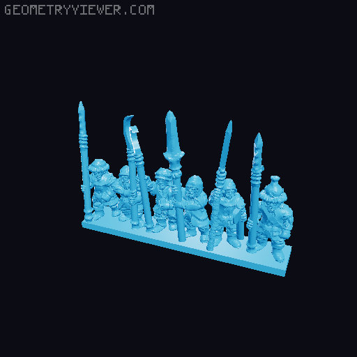 Lake-Town Militia Spearmen 10mm Scale 3D model thumbnail