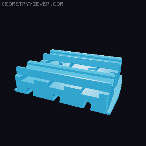 Wooden railway bridge system for Fischertechnik 3D model thumbnail