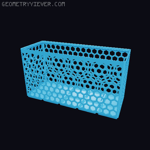 Gridfinity Hex Bins Light all sizes 3D model thumbnail