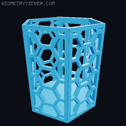 HSW hexagonal baskets v2 with full bottom 3D model thumbnail