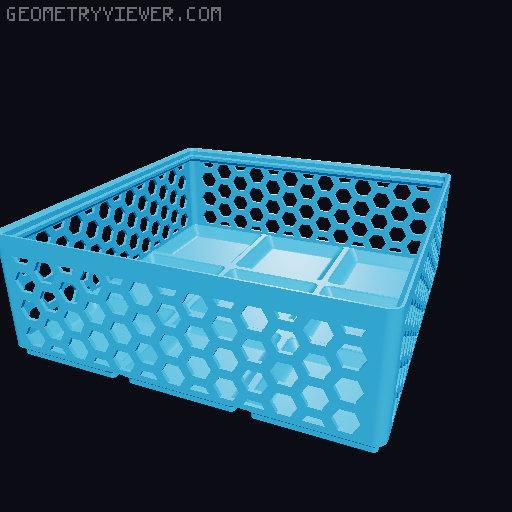 Gridfinity Hex Bins Light (rotated grid) all sizes 3D model thumbnail