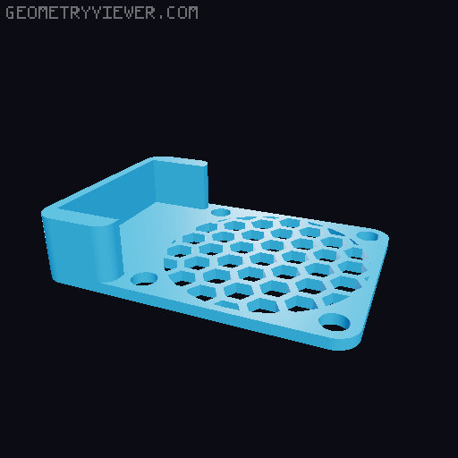 RaspberryPi housing with 30mm fan cavity 3D model thumbnail