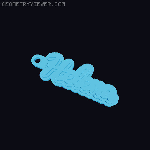 Customizable name keychain / tag 3D model thumbnail