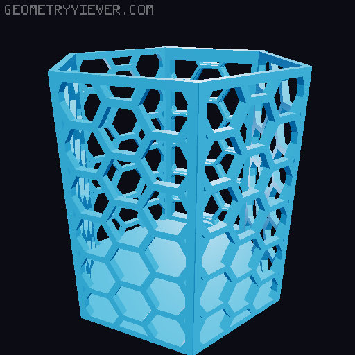 HSW hexagonal baskets v2 with full bottom 3D model thumbnail
