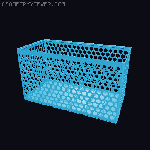 Gridfinity Hex Bins Light all sizes 3D model thumbnail