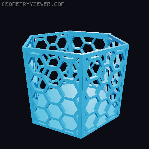 HSW hexagonal baskets v2 with full bottom 3D model thumbnail