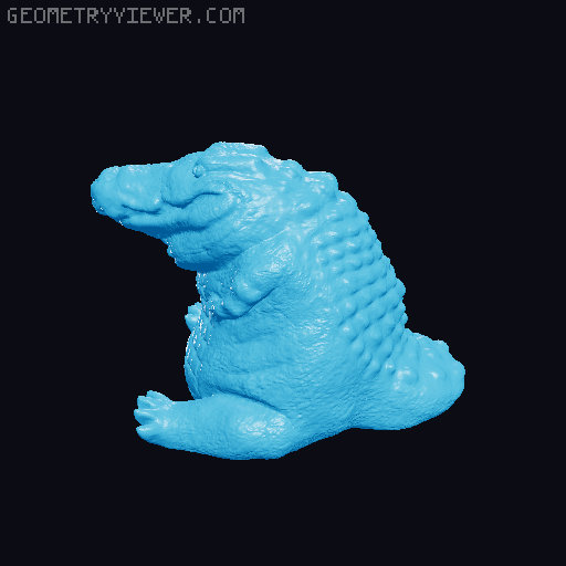 Chubby Croc Crocodile Bag Clip Stand 3D model thumbnail