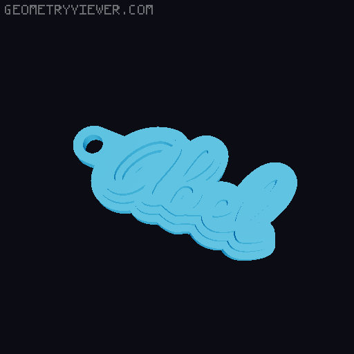 Customizable name keychain / tag 3D model thumbnail