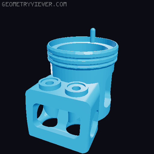 4 Stroke Flathead Boxer Engine 3D model thumbnail