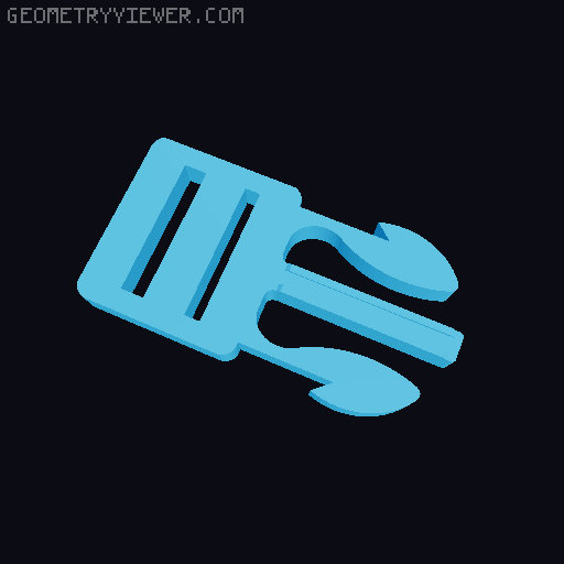 Backpack clip 32mm  v2.0 3D model thumbnail
