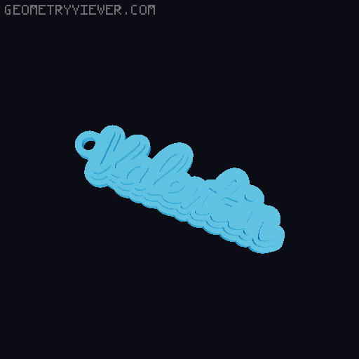 Customizable name keychain / tag 3D model thumbnail