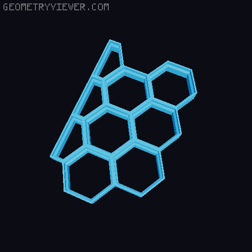Honeycomb wall standard rectangular border 3D model thumbnail