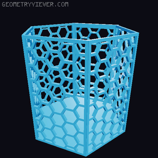 HSW hexagonal baskets v2 with full bottom 3D model thumbnail