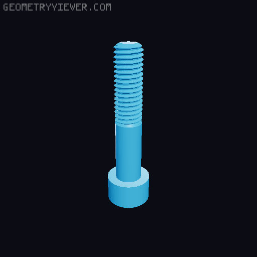 Hundreds of Metric Allen Screws with Cylindrical Head M2 up to M64 3D model thumbnail