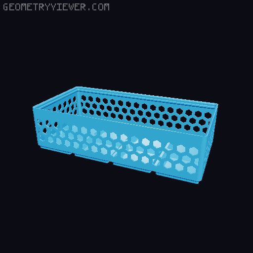 Gridfinity Hex Bins Light all sizes 3D model thumbnail