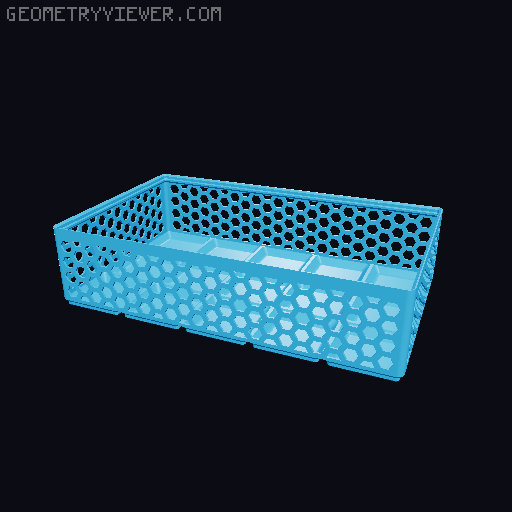 Gridfinity Hex Bins Light (rotated grid) all sizes 3D model thumbnail