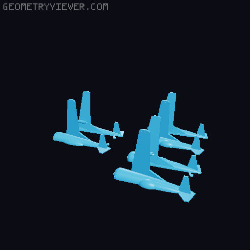 Low-poly WWII Fighters 1/200 3D model thumbnail