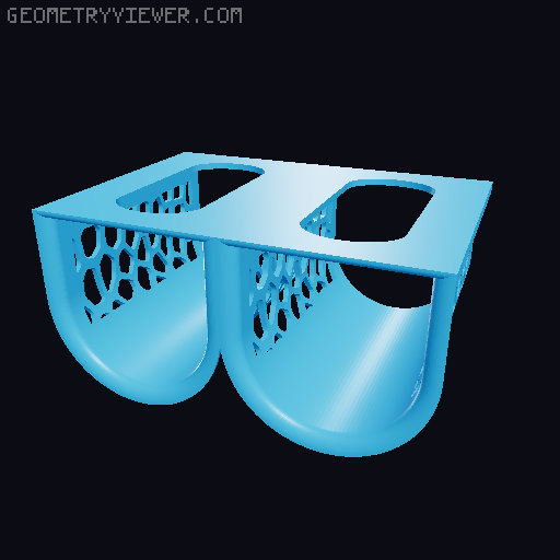 Garbage bag holder top/side. Standard, Hexagon and Voronoi design. 3D model thumbnail