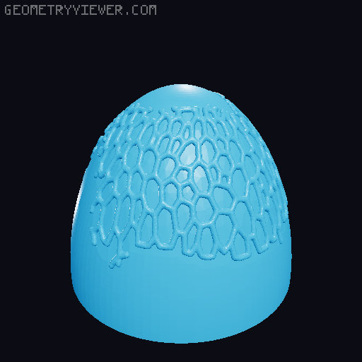 Hollow Threaded Easter Egg with Voronoi texture 3D model thumbnail