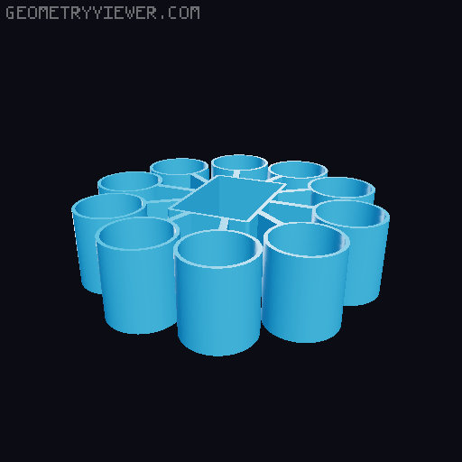 Wolfbox MF60 Air Duster Nozzles and Stand 3D model thumbnail