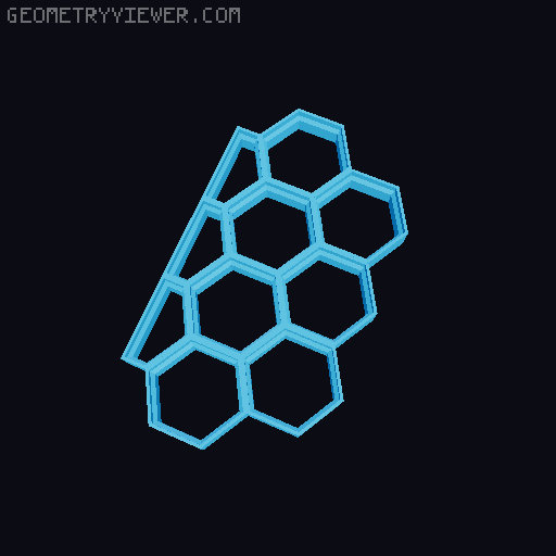 Honeycomb wall standard rectangular border 3D model thumbnail