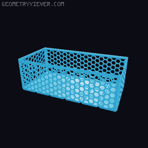 Gridfinity Hex Bins Light (rotated grid) all sizes 3D model thumbnail