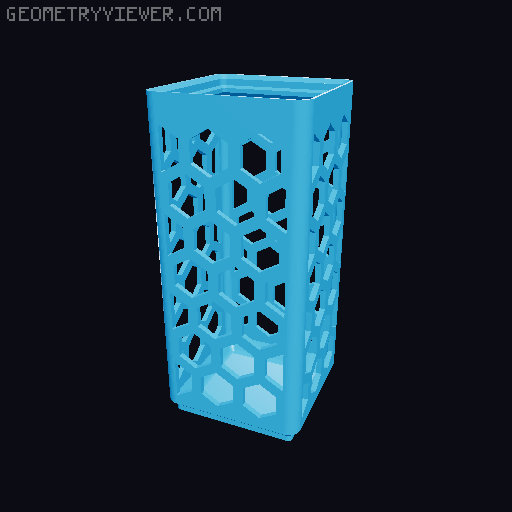 Gridfinity Hex Bins Light all sizes 3D model thumbnail