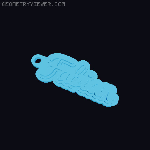 Customizable name keychain / tag 3D model thumbnail