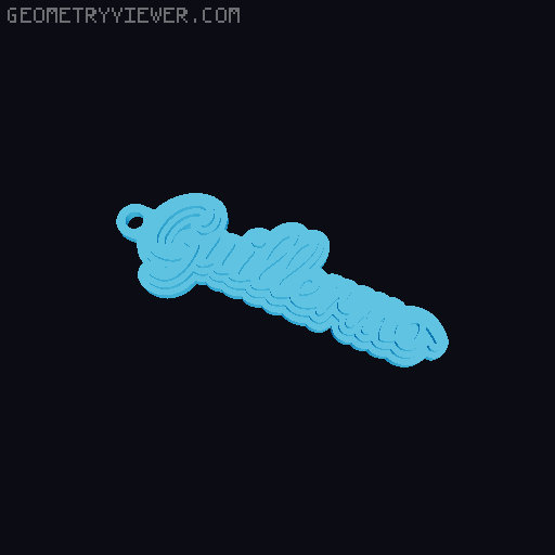 Customizable name keychain / tag 3D model thumbnail