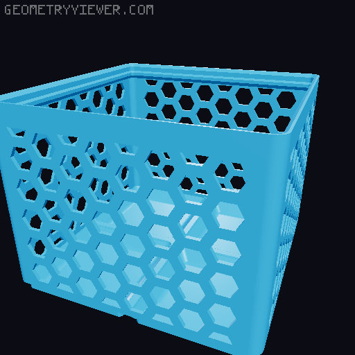 Gridfinity Hex Bins Light (rotated grid) all sizes 3D model thumbnail