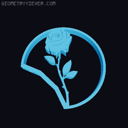 Belle Rose Magnetic Mickey Ear  3D model thumbnail