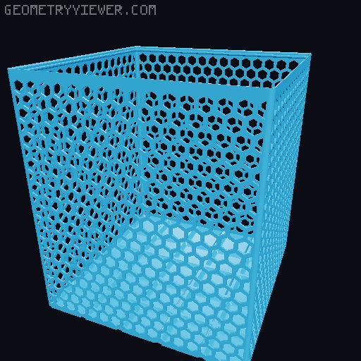 Gridfinity Hex Bins Light all sizes 3D model thumbnail