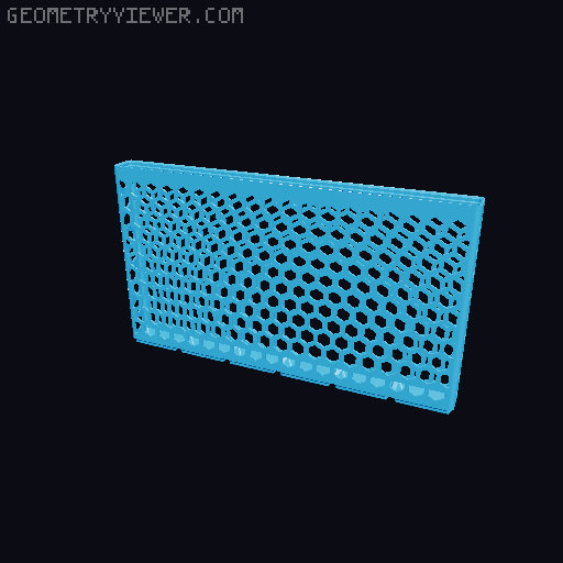 Gridfinity Hex Bins Light all sizes 3D model thumbnail