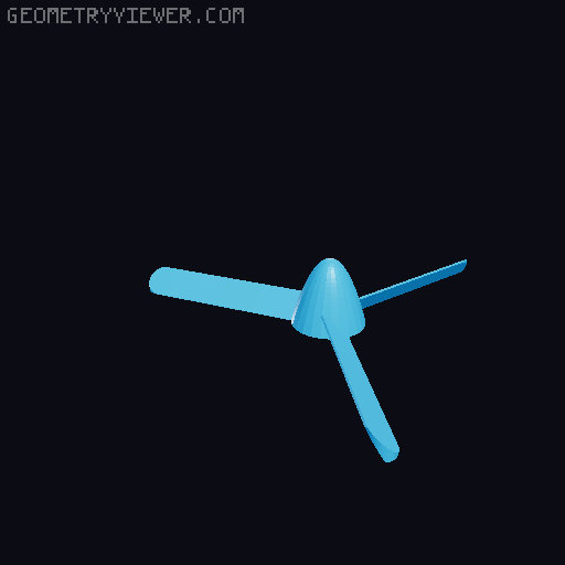 9 Cylinder Radial Engine 3D model thumbnail