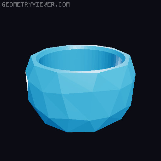 Wide Low Poly Ring 3D model thumbnail