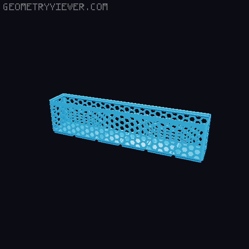 Gridfinity Hex Bins Light (rotated grid) all sizes 3D model thumbnail