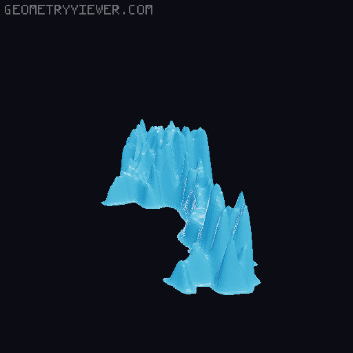 Topographic World Map 3D model thumbnail