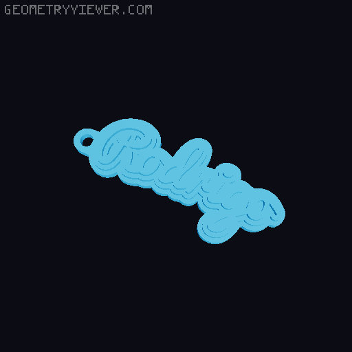 Customizable name keychain / tag 3D model thumbnail