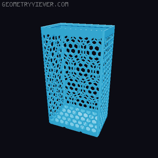 Gridfinity Hex Bins Light all sizes 3D model thumbnail
