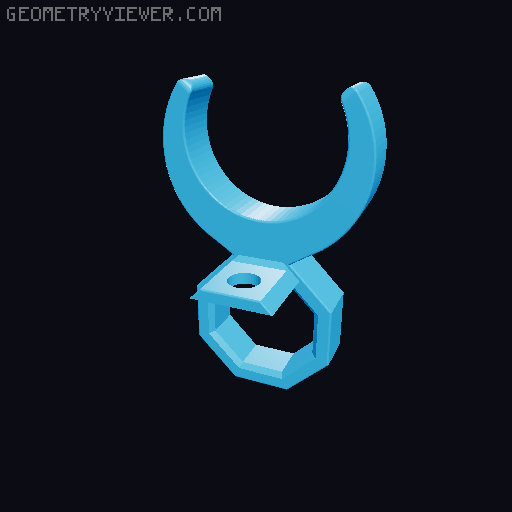 Pipe Clip for Round Bar Connector to Clamb Rods with Different Sizes 3D model thumbnail