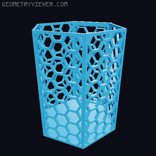 HSW hexagonal baskets v2 with full bottom 3D model thumbnail